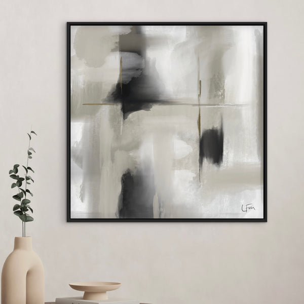 Framed Canvas - Grey Clouds