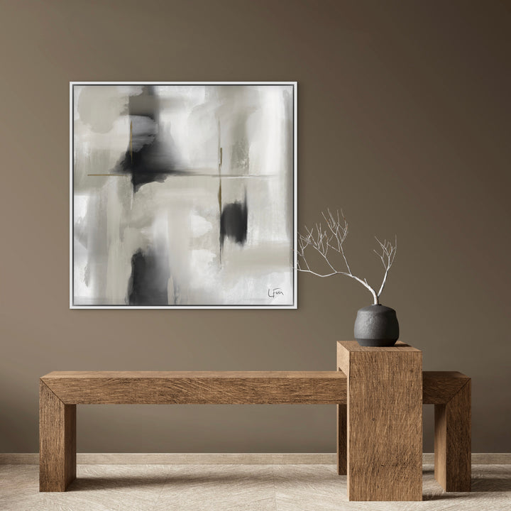 Framed Canvas - Grey Clouds