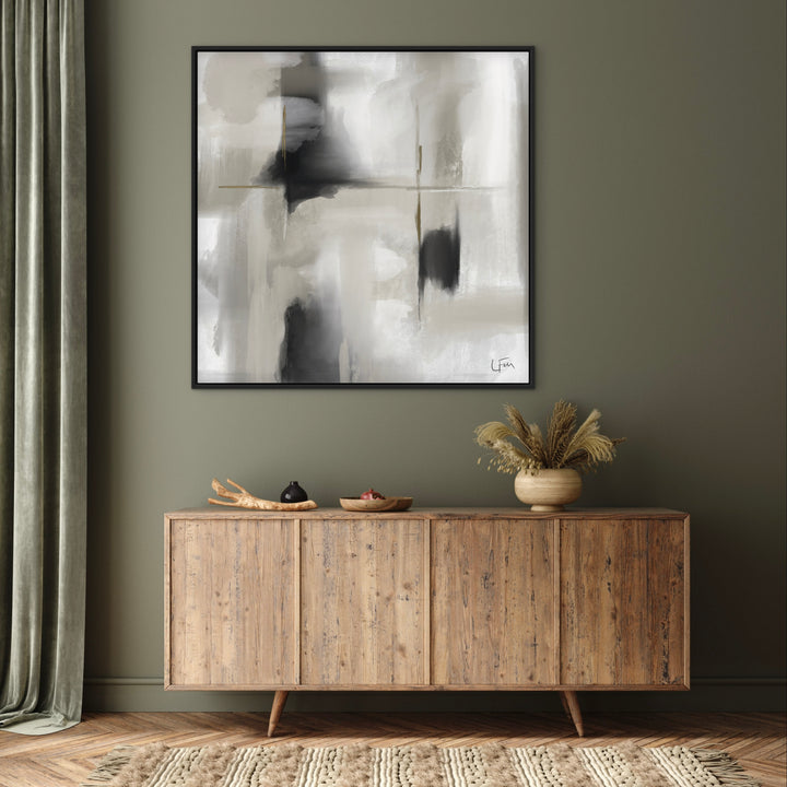 Framed Canvas - Grey Clouds