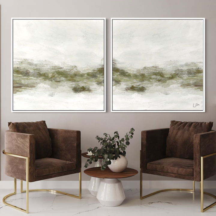 Framed Canvas Set of 2 - Spring Moss