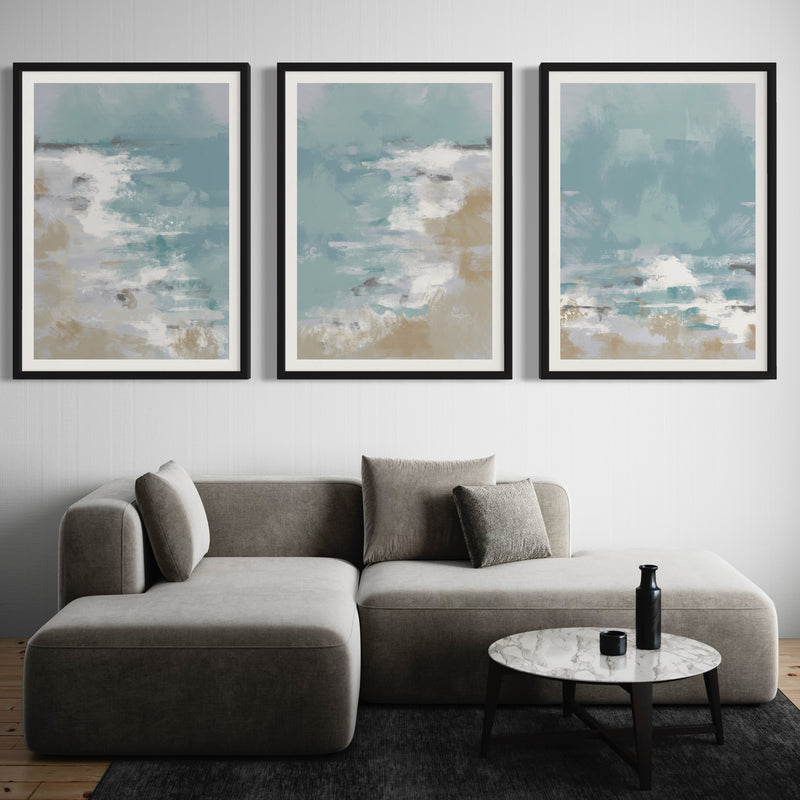 Abstract Art set of 3 prints - Ocean Days