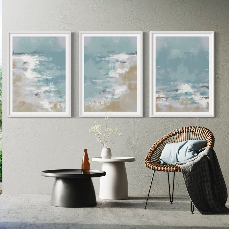 Abstract Art set of 3 prints - Ocean Days