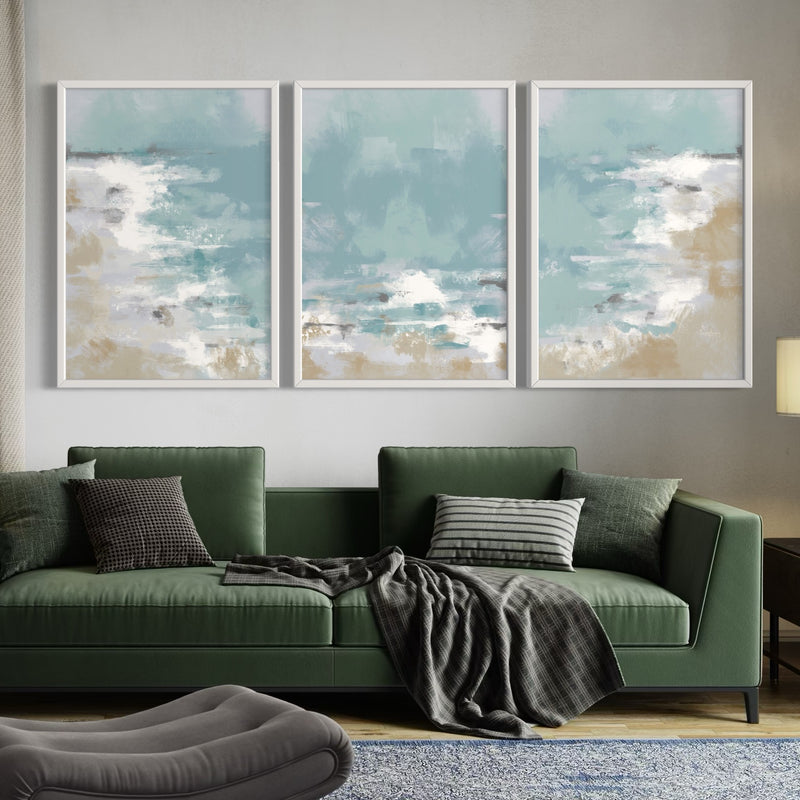 Abstract Art set of 3 prints - Ocean Days