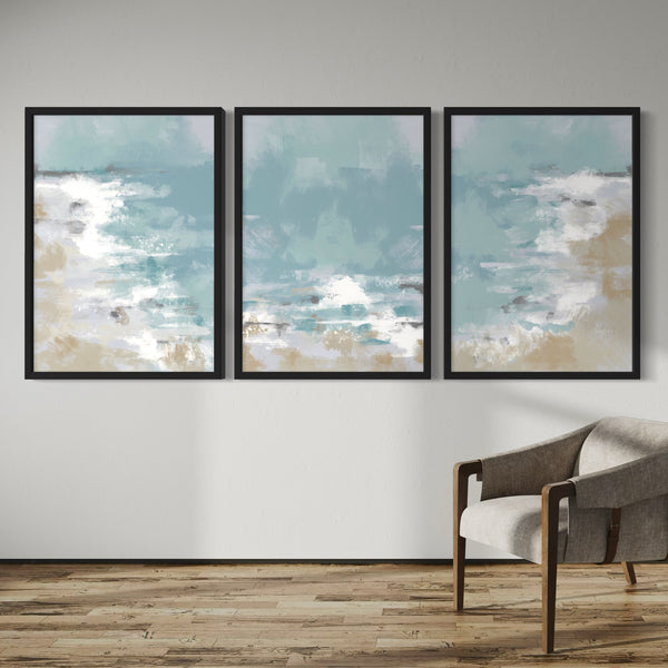 Abstract Art set of 3 prints - Ocean Days