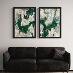 Abstract Art set of 2 prints - Green Forest 2