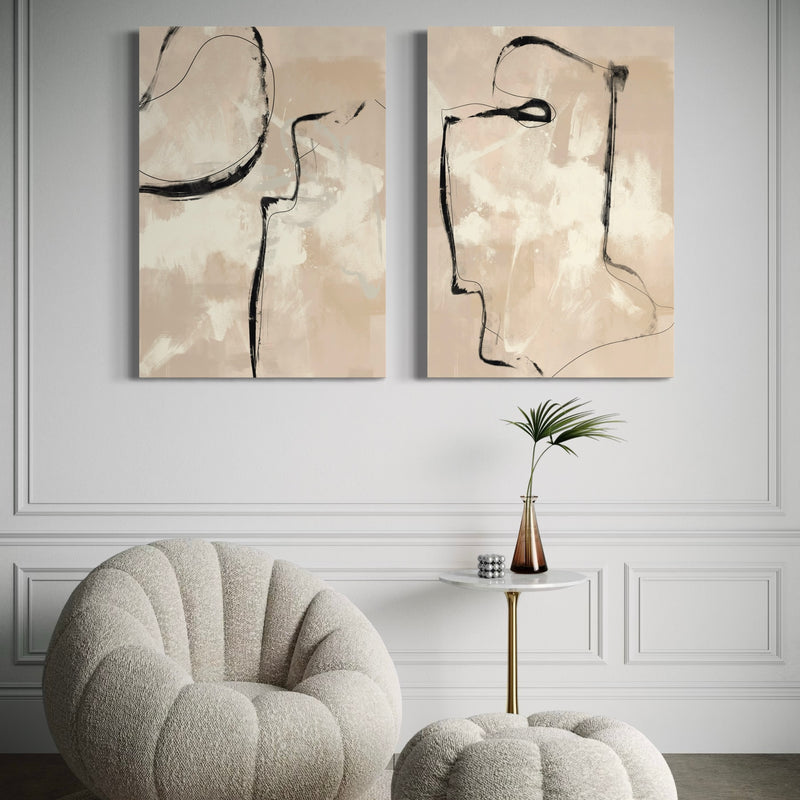 Abstract Canvas Set of 2 - Paris