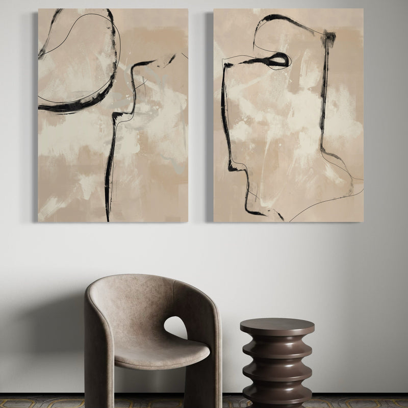 Abstract Canvas Set of 2 - Paris