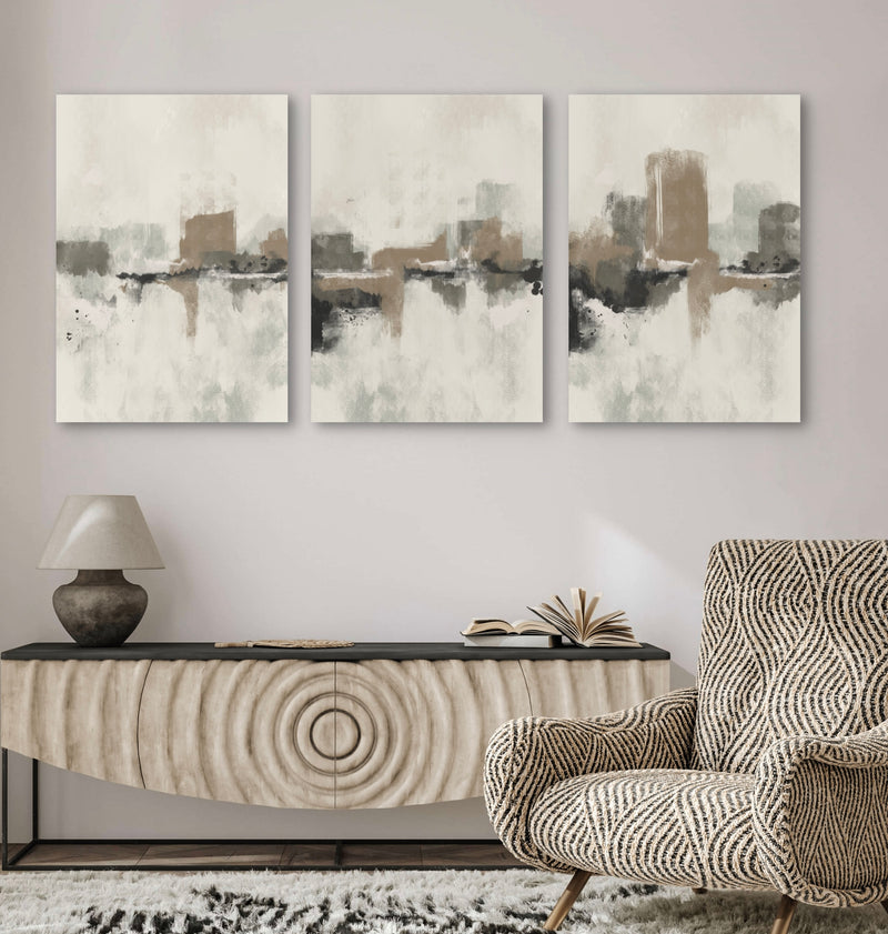 Abstract Canvas Set of 3 - Dubrovnik