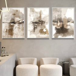 Set of 3 Framed Canvas - Portofino