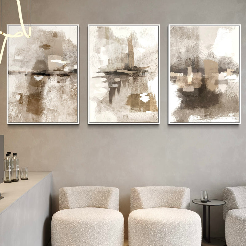 Set of 3 Framed Canvas - Portofino