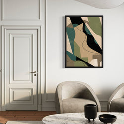 Set of 1 - Abstract Art 'Green Shapes'