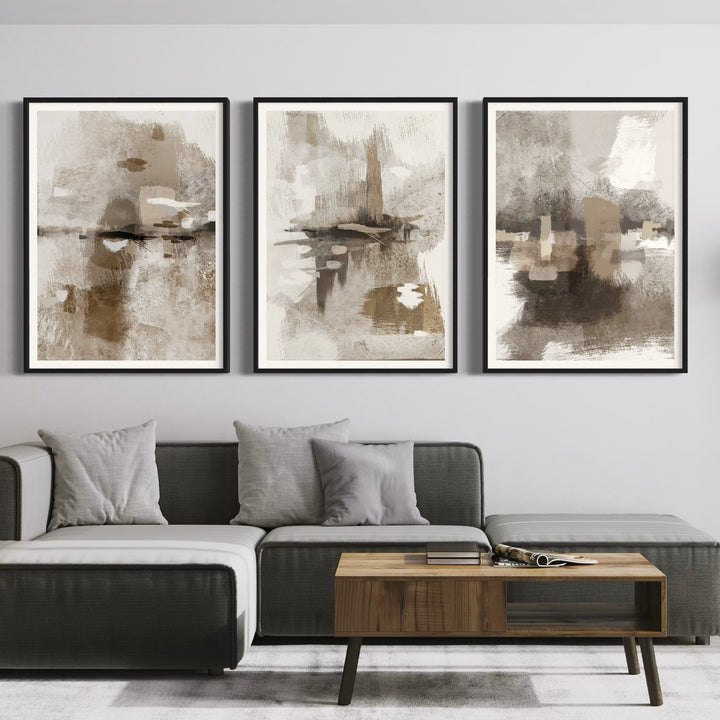 Abstract Art set of 3 prints - Portofino