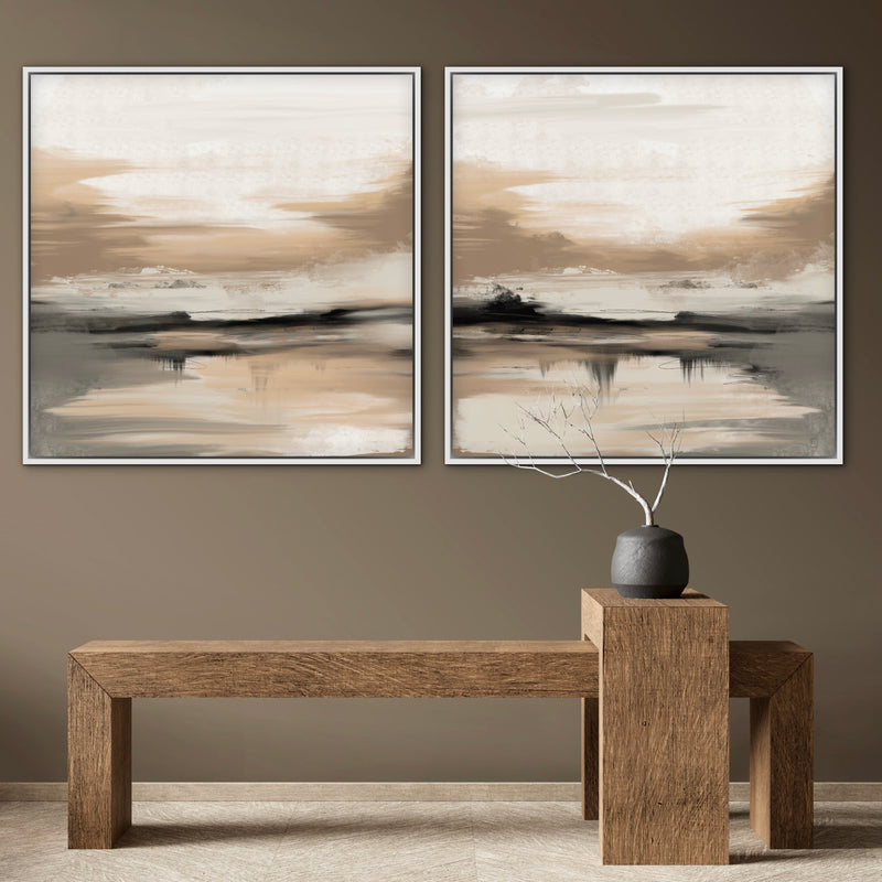 Framed Canvas Set of 2 - Desert Brown
