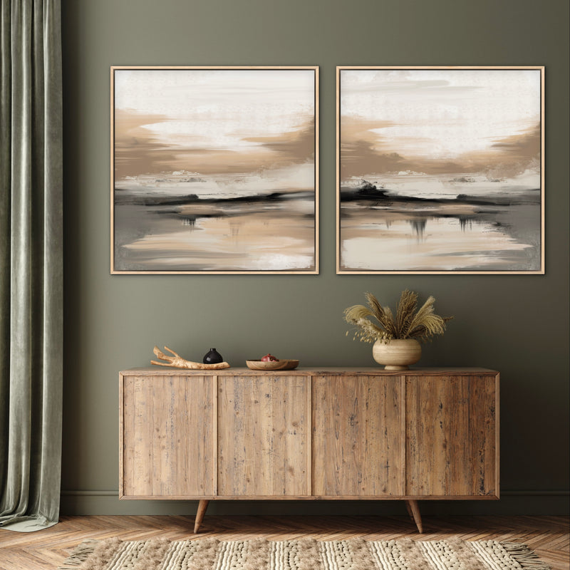Framed Canvas Set of 2 - Desert Brown