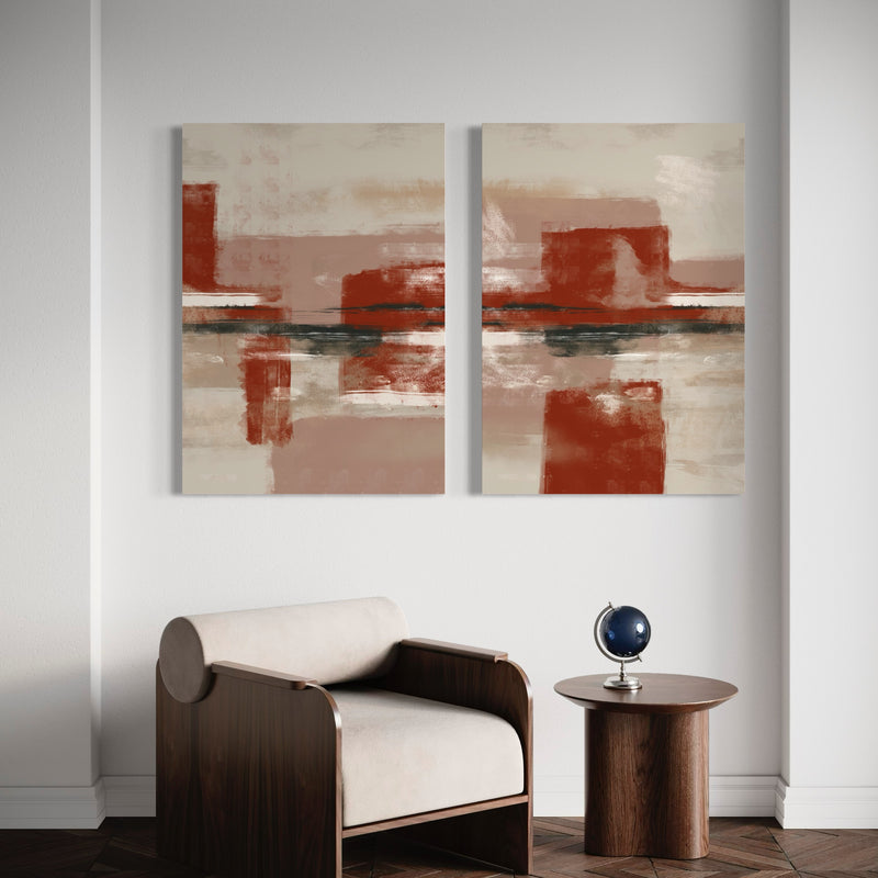 Abstract Canvas Set of 2 - Tribeca