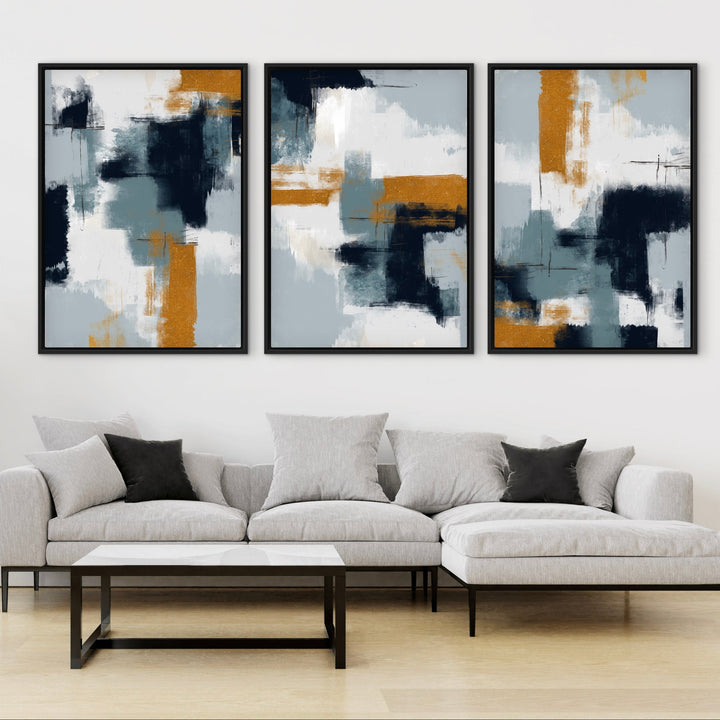 Set of 3 Framed Canvas - Brooklyn Bold