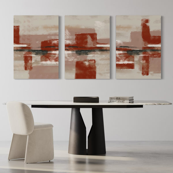 Abstract Canvas Set of 3 - Tribeca