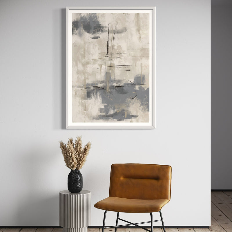 Set of 1 - Abstract Art 'Grey Storm'