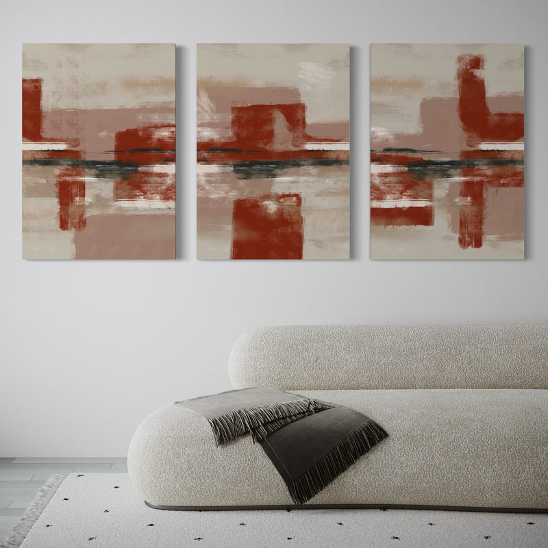 Abstract Canvas Set of 3 - Tribeca