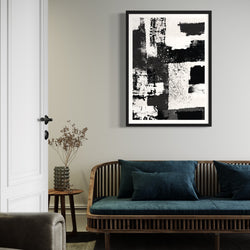 Set of 1 - Abstract Art 'Black / White'