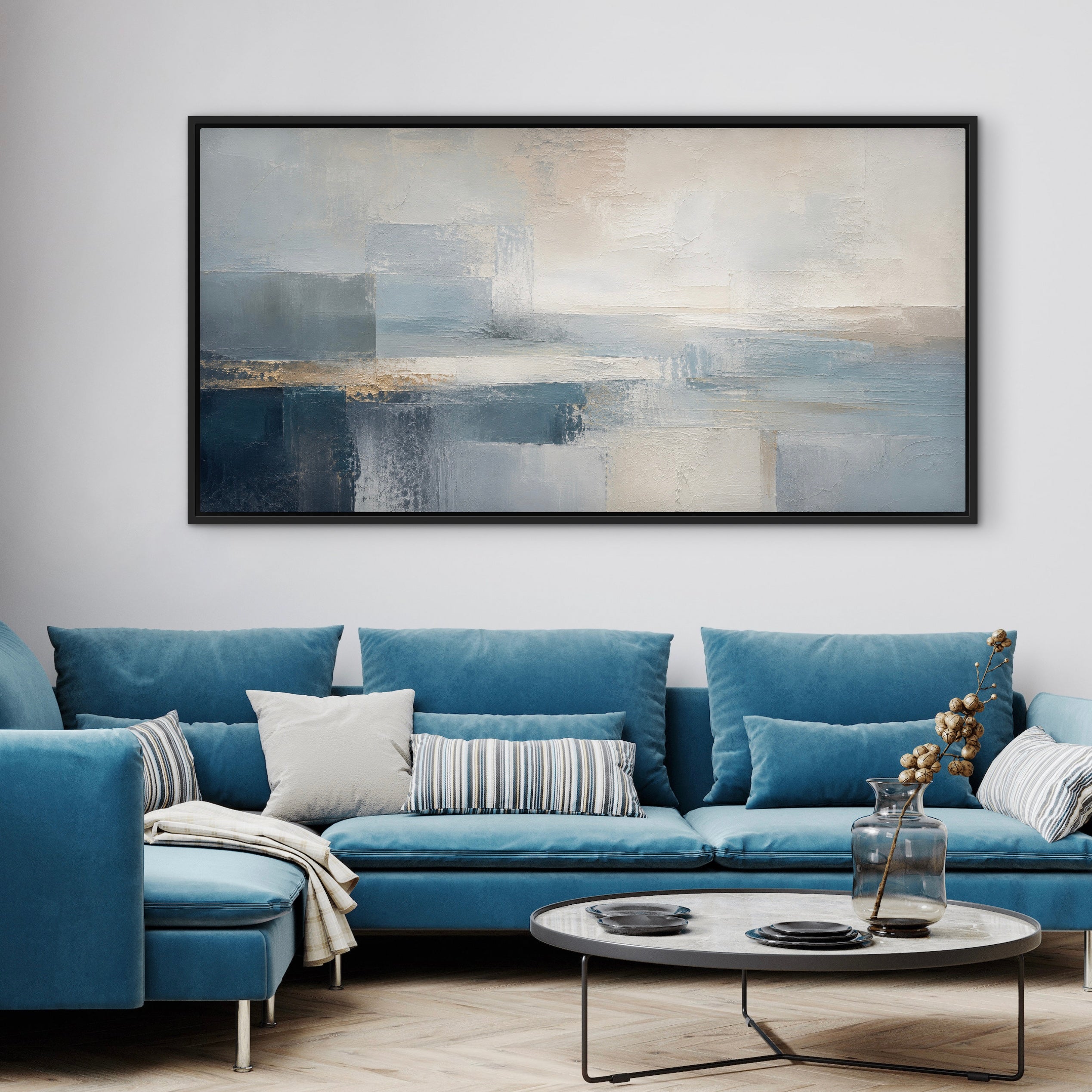 Framed Canvas - Corsica Blue