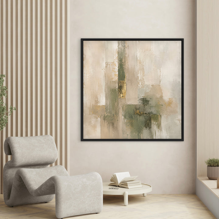 Framed Canvas - Olive & Gold