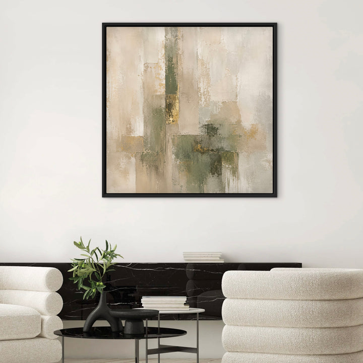 Framed Canvas - Olive & Gold