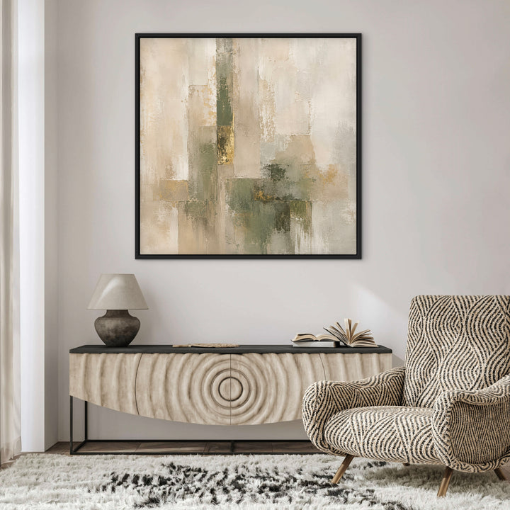 Framed Canvas - Olive & Gold