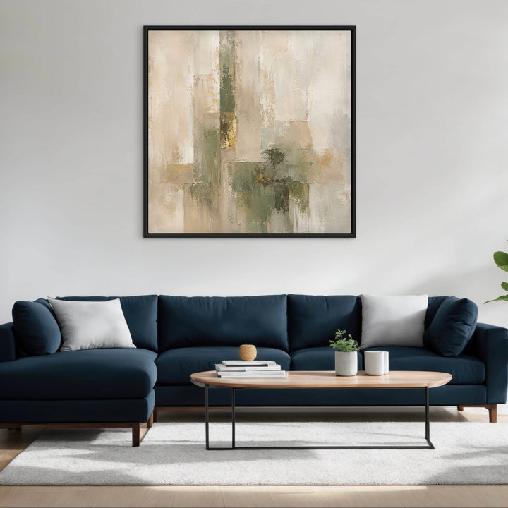 Framed Canvas - Olive & Gold