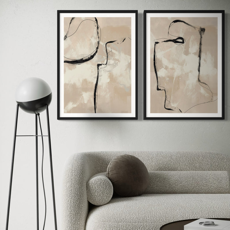 Abstract Art set of 2 prints - Paris