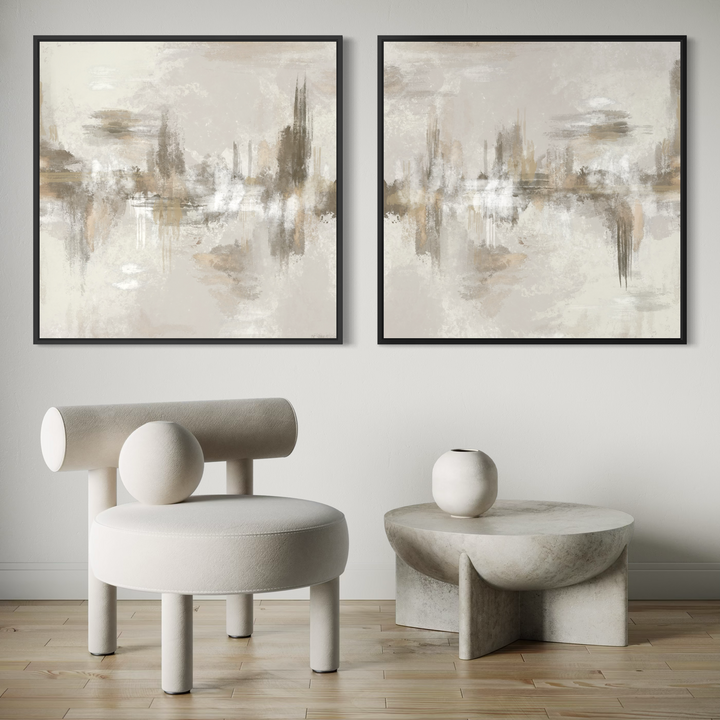 Framed Canvas Set of 2 - Neutral Depths