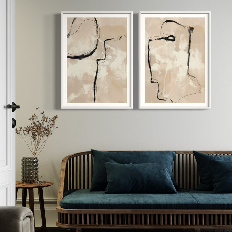 Abstract Art set of 2 prints - Paris