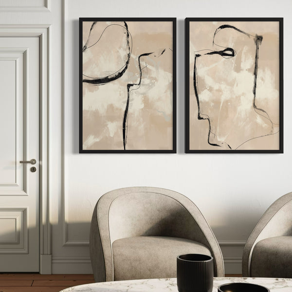 Abstract Art set of 2 prints - Paris