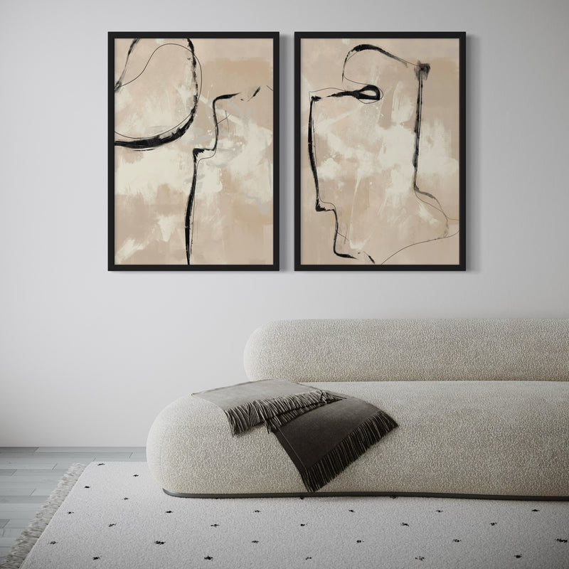 Abstract Art set of 2 prints - Paris