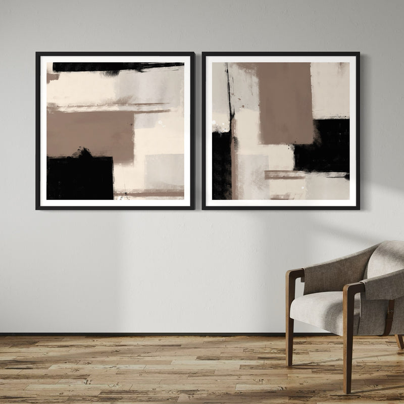 Abstract Art set of 2 prints - Oslo