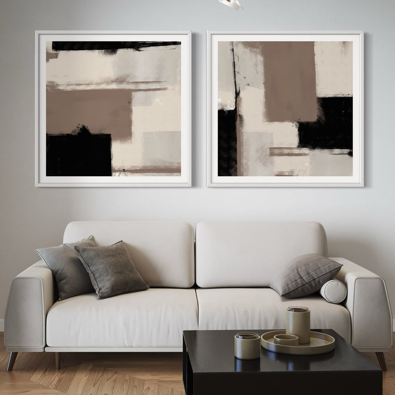 Abstract Art set of 2 prints - Oslo