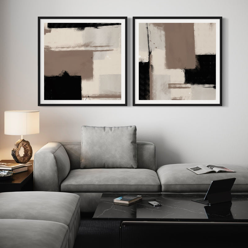 Abstract Art set of 2 prints - Oslo