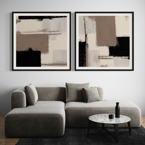 Abstract Art set of 2 prints - Oslo