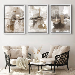 Set of 3 Framed Canvas - Portofino