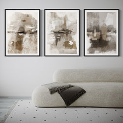 Abstract Art set of 3 prints - Portofino