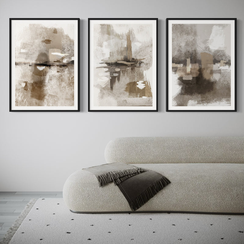 Abstract Art set of 3 prints - Portofino