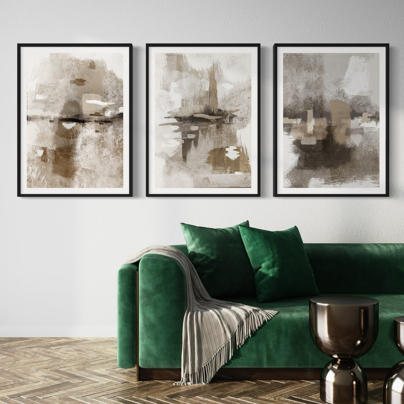 Abstract Art set of 3 prints - Portofino