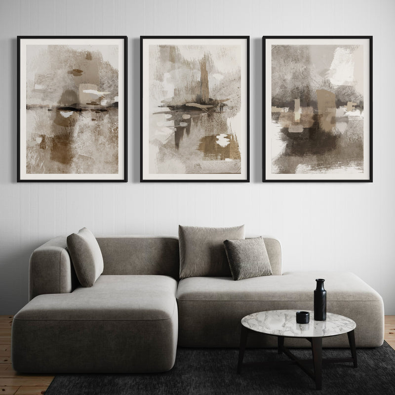 Abstract Art set of 3 prints - Portofino