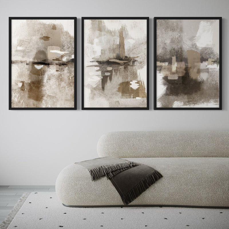 Abstract Art set of 3 prints - Portofino