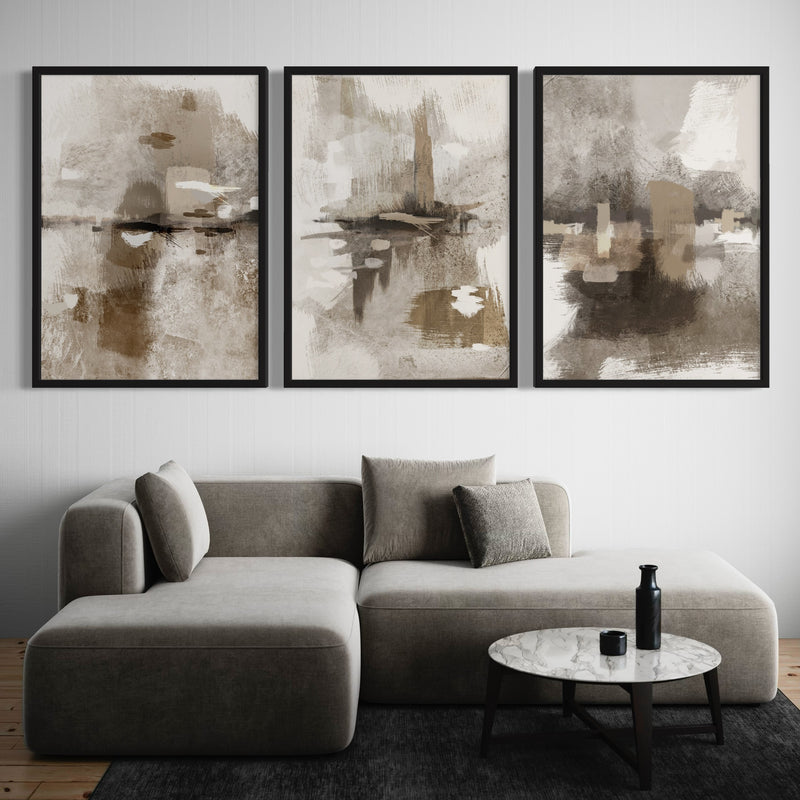 Abstract Art set of 3 prints - Portofino