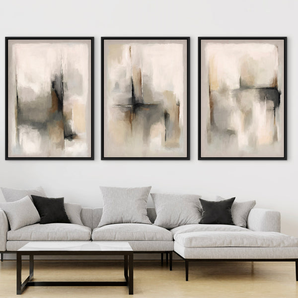 Set of 3 Framed Canvas - Florence Stone