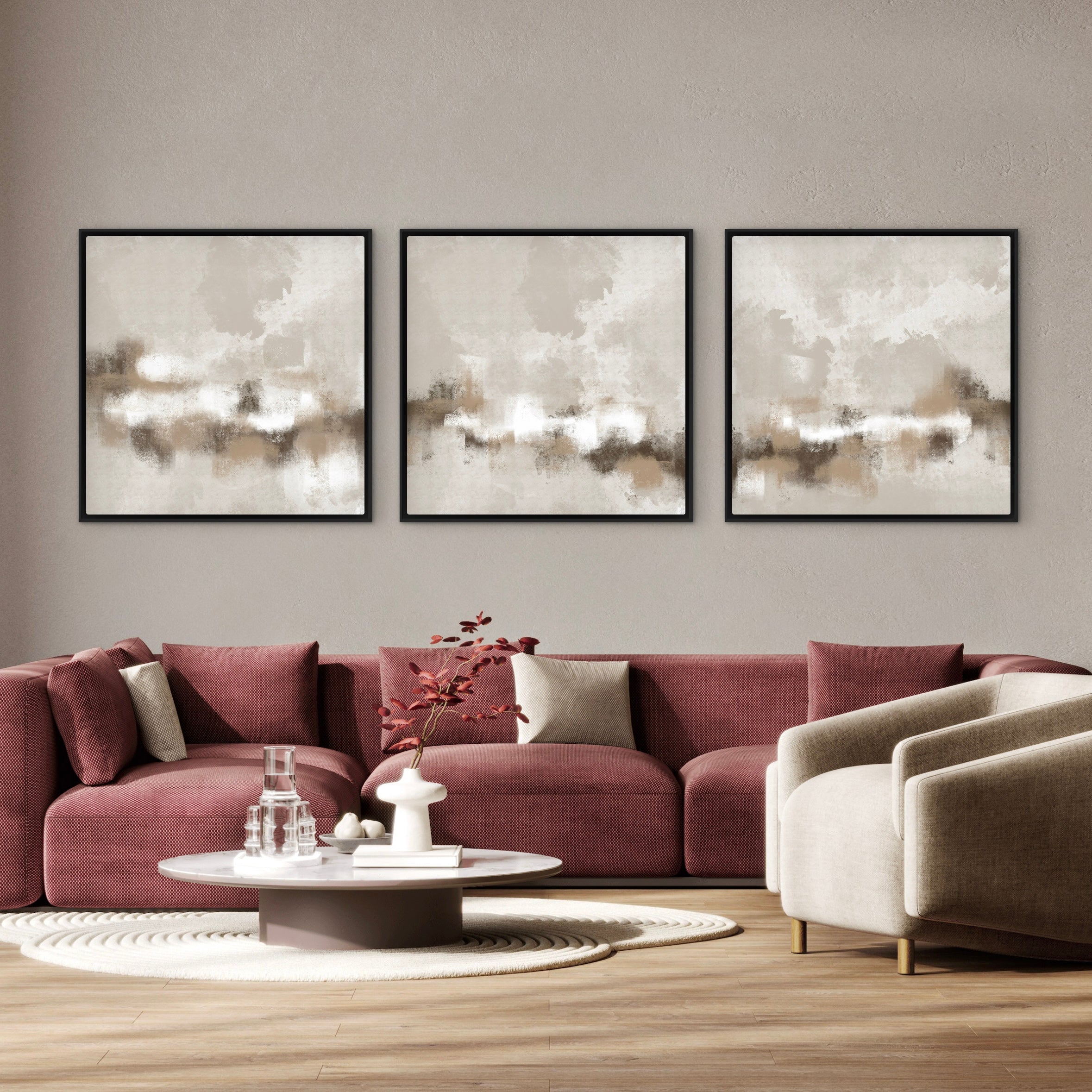 Set of 3 Framed Canvas - Sorrento