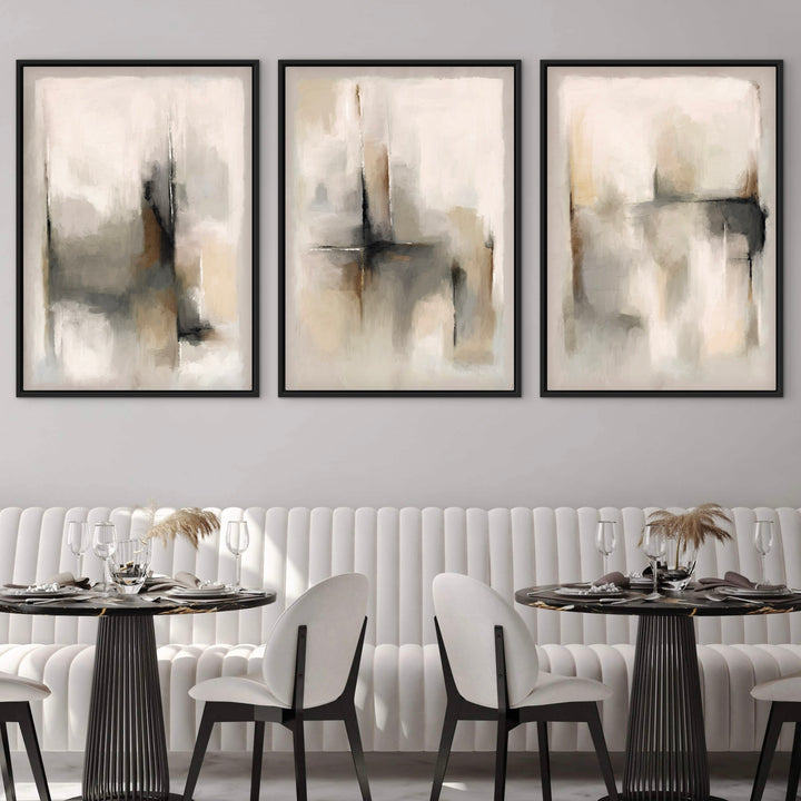 Set of 3 Framed Canvas - Florence Stone