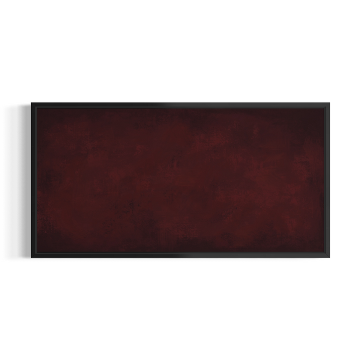 A rectangular framed wall art piece with a dark textured surface in deep burgundy and black tones, shown against a plain white background.