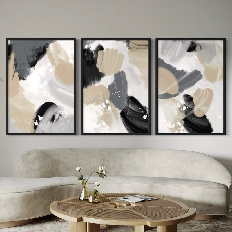 Abstract Art set of 3 prints - Gentle Whisper